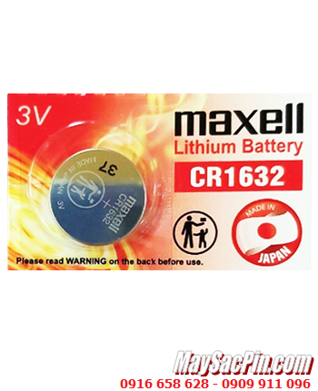 Pin Maxell CR1632; Pin 3v lithium Maxell CR1632 (140mAh) chính hãng